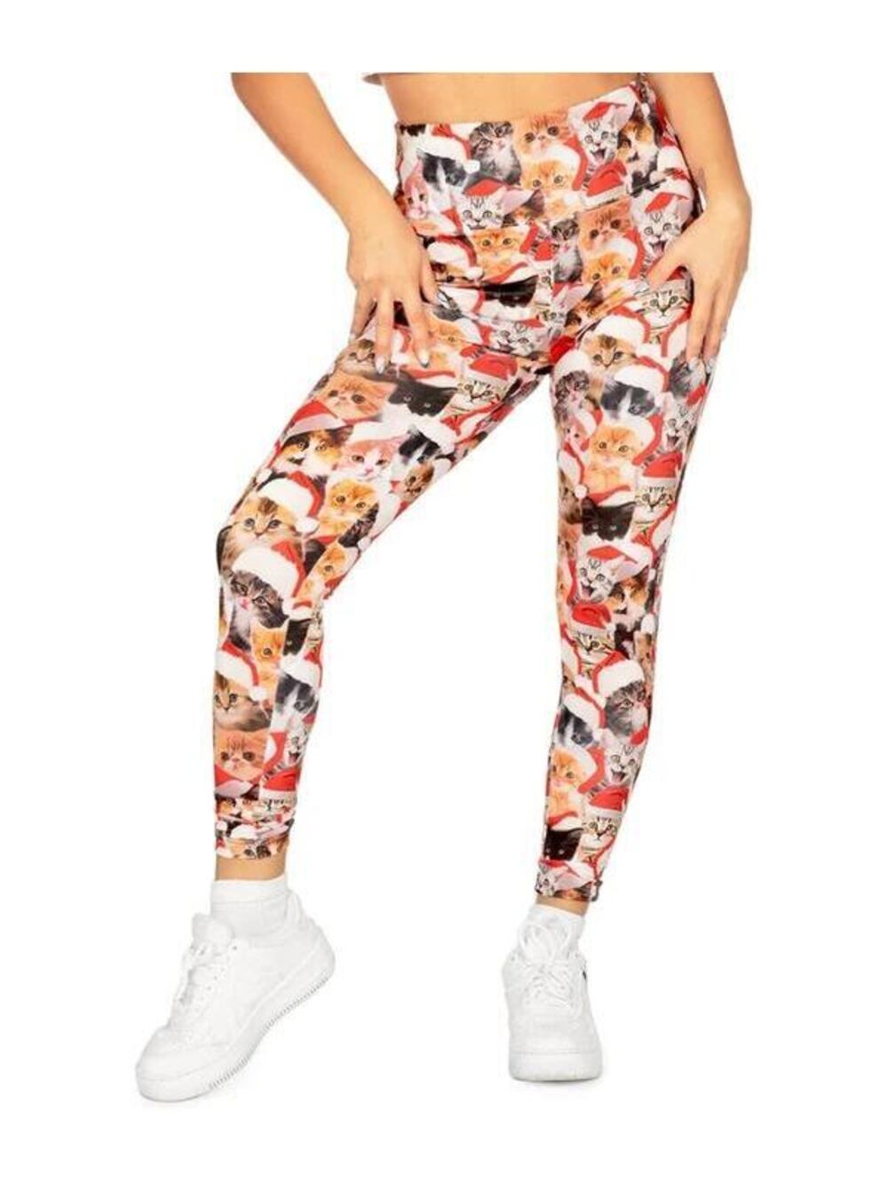 NWT Tipsy Elves Christmas Cat High Waisted Leggings Size Small